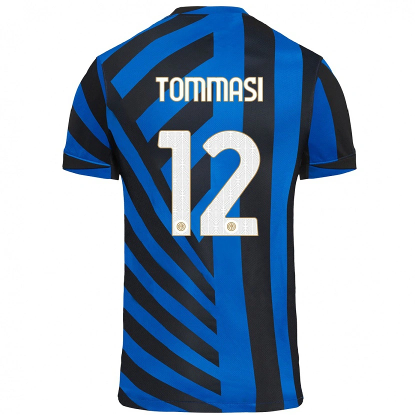 Danxen Niño Camiseta Francesco Tommasi #12 Azul Negro 1ª Equipación 2024/25 La Camisa