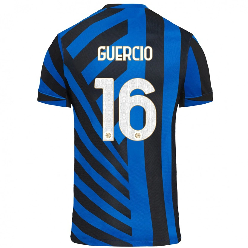 Danxen Niño Camiseta Tommaso Guercio #16 Azul Negro 1ª Equipación 2024/25 La Camisa