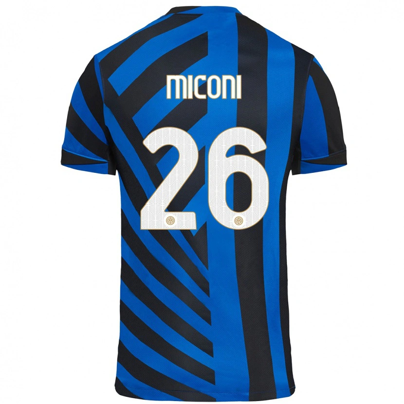 Danxen Niño Camiseta Riccardo Miconi #26 Azul Negro 1ª Equipación 2024/25 La Camisa