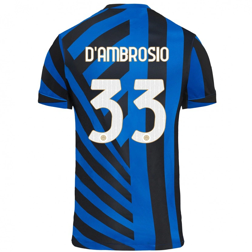 Danxen Niño Camiseta Danilo D'ambrosio #33 Azul Negro 1ª Equipación 2024/25 La Camisa