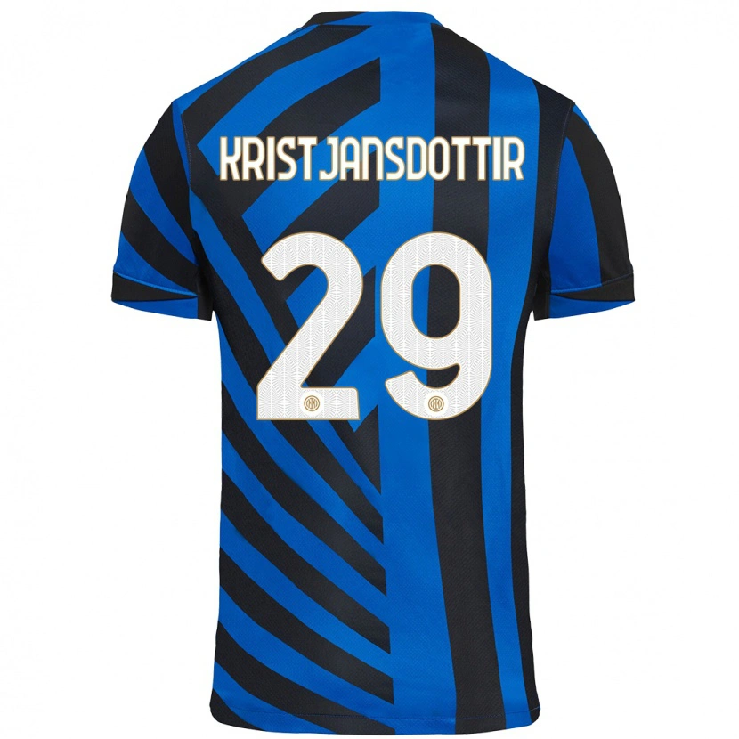 Danxen Niño Camiseta Anna Bjork Kristjansdottir #29 Azul Negro 1ª Equipación 2024/25 La Camisa