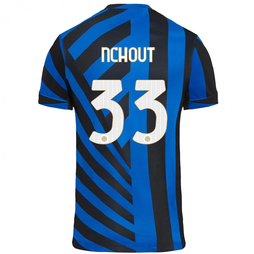 Danxen Niño Camiseta Ajara Nchout #33 Azul Negro 1ª Equipación 2024/25 La Camisa