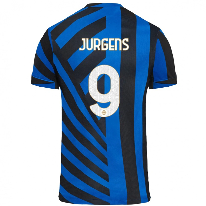 Danxen Niño Camiseta Oliver Jurgens #9 Azul Negro 1ª Equipación 2024/25 La Camisa