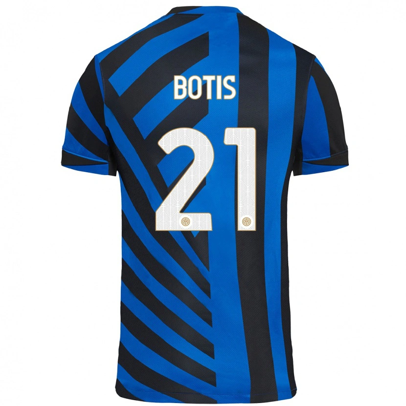 Danxen Niño Camiseta Nikolaos Botis #21 Azul Negro 1ª Equipación 2024/25 La Camisa