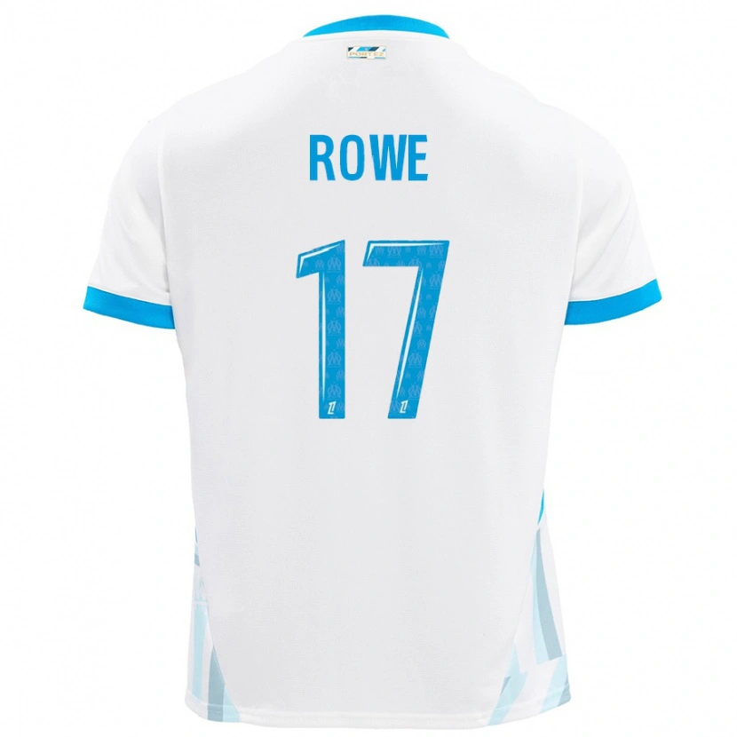 Danxen Niño Camiseta Jonathan Rowe #17 Blanco Azul Cielo 1ª Equipación 2024/25 La Camisa