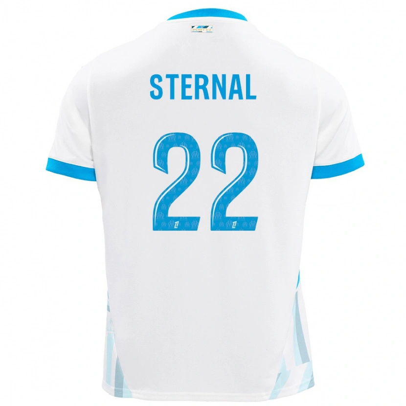 Danxen Niño Camiseta Enzo Sternal #22 Blanco Azul Cielo 1ª Equipación 2024/25 La Camisa