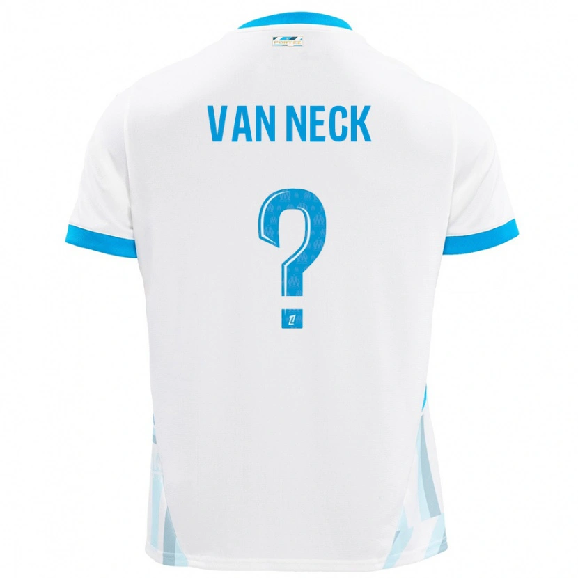 Danxen Niño Camiseta Jelle Van Neck #0 Blanco Azul Cielo 1ª Equipación 2024/25 La Camisa