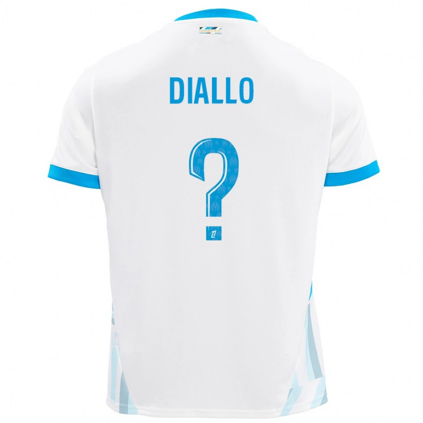 Danxen Niño Camiseta Mouhamed Diallo #0 Blanco Azul Cielo 1ª Equipación 2024/25 La Camisa