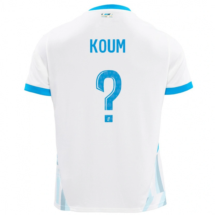 Danxen Niño Camiseta Alexi Koum #0 Blanco Azul Cielo 1ª Equipación 2024/25 La Camisa