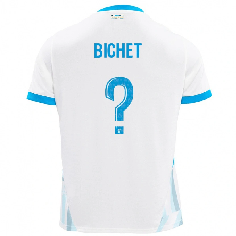 Danxen Niño Camiseta Tristan Bichet #0 Blanco Azul Cielo 1ª Equipación 2024/25 La Camisa