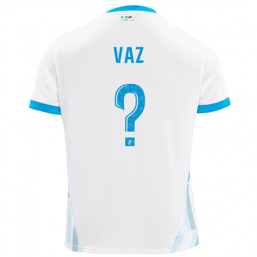 Danxen Niño Camiseta Robinio Vaz #0 Blanco Azul Cielo 1ª Equipación 2024/25 La Camisa