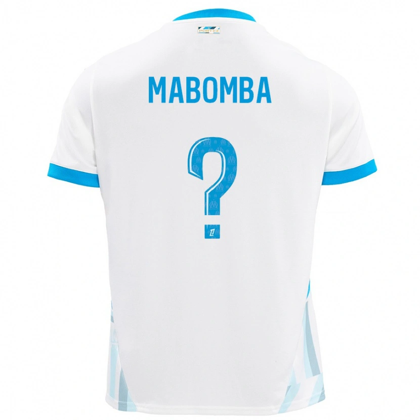 Danxen Niño Camiseta Daniel Mabomba #0 Blanco Azul Cielo 1ª Equipación 2024/25 La Camisa