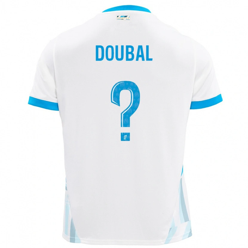 Danxen Niño Camiseta Anis Doubal #0 Blanco Azul Cielo 1ª Equipación 2024/25 La Camisa