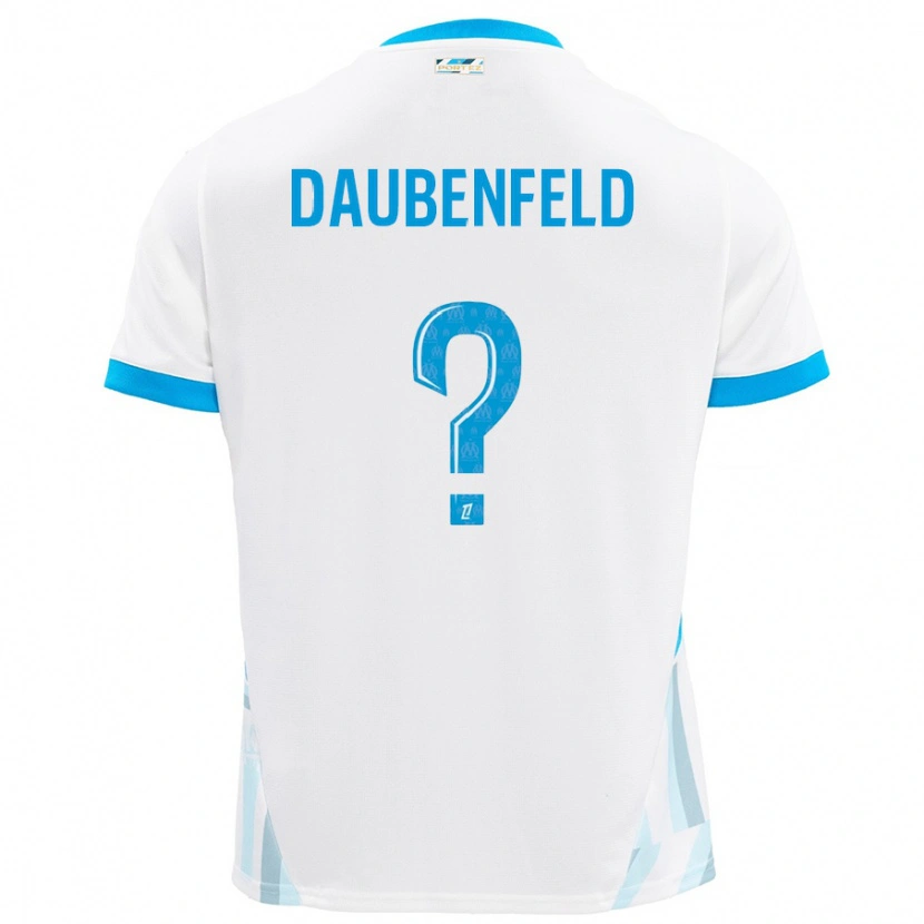 Danxen Niño Camiseta Lucas Daubenfeld #0 Blanco Azul Cielo 1ª Equipación 2024/25 La Camisa