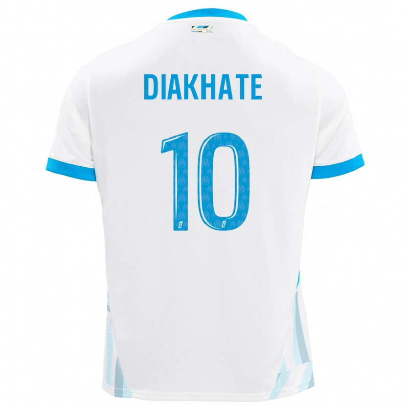 Danxen Niño Camiseta Ndeye Awa Diakhaté #10 Blanco Azul Cielo 1ª Equipación 2024/25 La Camisa