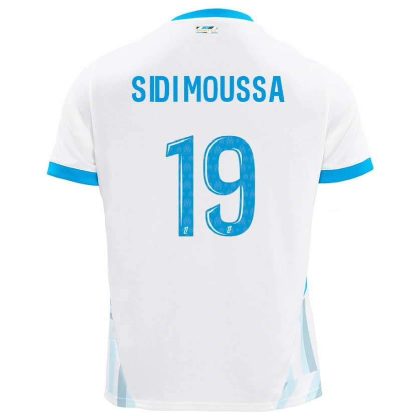 Danxen Niño Camiseta Salima Sidi Moussa #19 Blanco Azul Cielo 1ª Equipación 2024/25 La Camisa