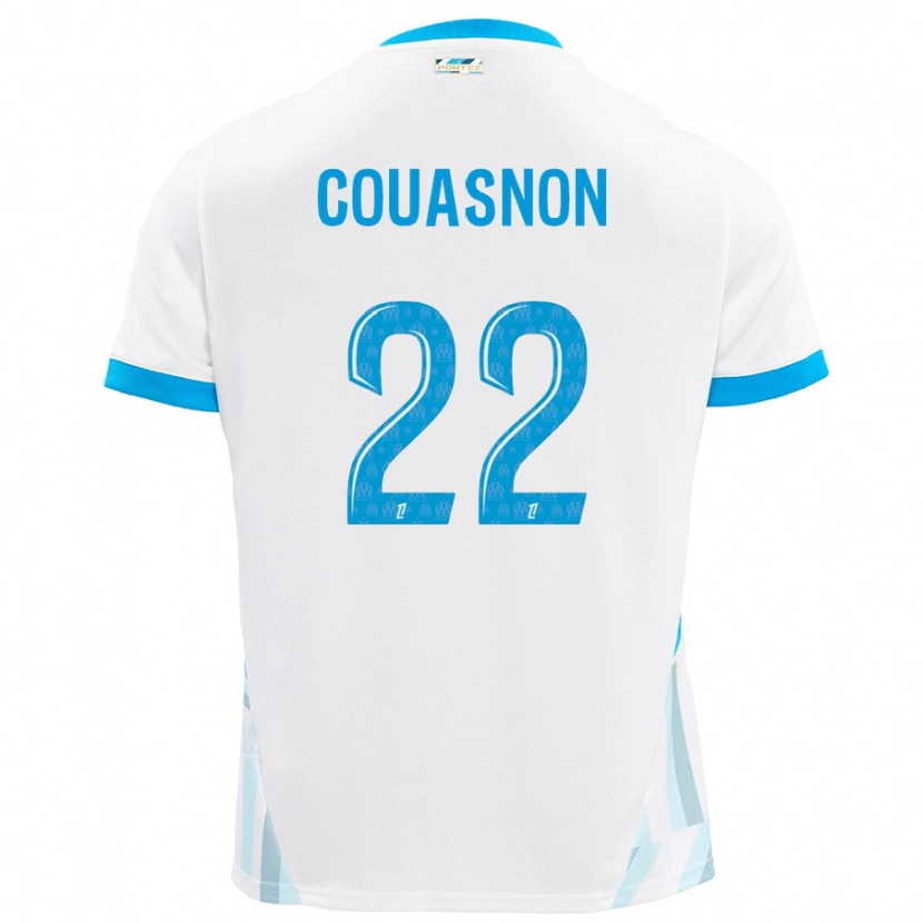 Danxen Niño Camiseta Roxane Couasnon #22 Blanco Azul Cielo 1ª Equipación 2024/25 La Camisa