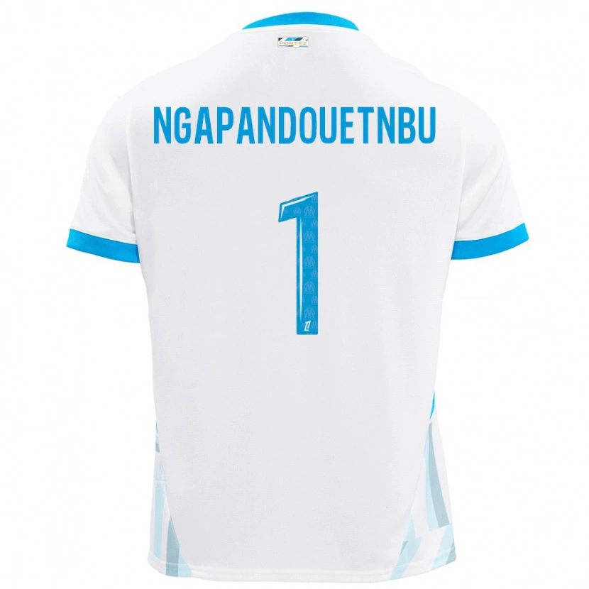 Danxen Niño Camiseta Simon Ngapandouetnbu #1 Blanco Azul Cielo 1ª Equipación 2024/25 La Camisa