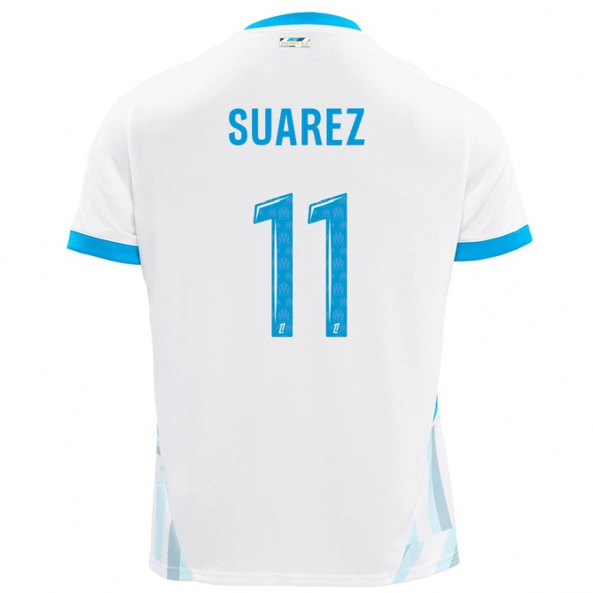 Danxen Niño Camiseta Luis Suarez #11 Blanco Azul Cielo 1ª Equipación 2024/25 La Camisa