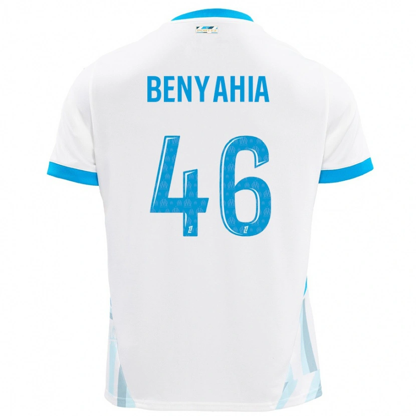 Danxen Niño Camiseta Aylan Benyahia-Tani #46 Blanco Azul Cielo 1ª Equipación 2024/25 La Camisa