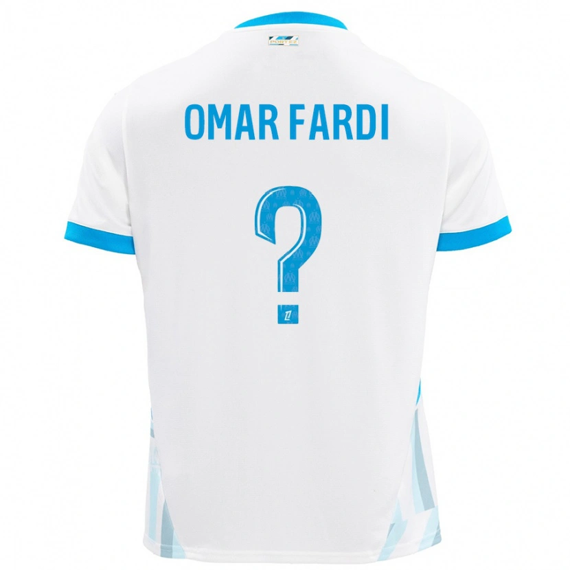 Danxen Niño Camiseta El Omar Fardi #0 Blanco Azul Cielo 1ª Equipación 2024/25 La Camisa