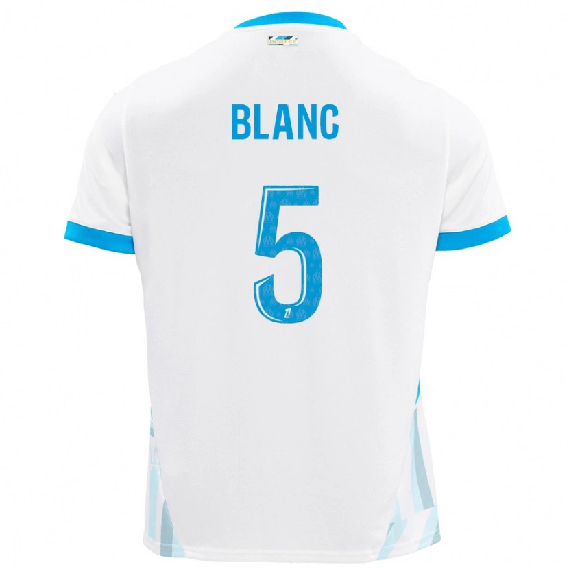 Danxen Niño Camiseta Amandine Blanc #5 Blanco Azul Cielo 1ª Equipación 2024/25 La Camisa