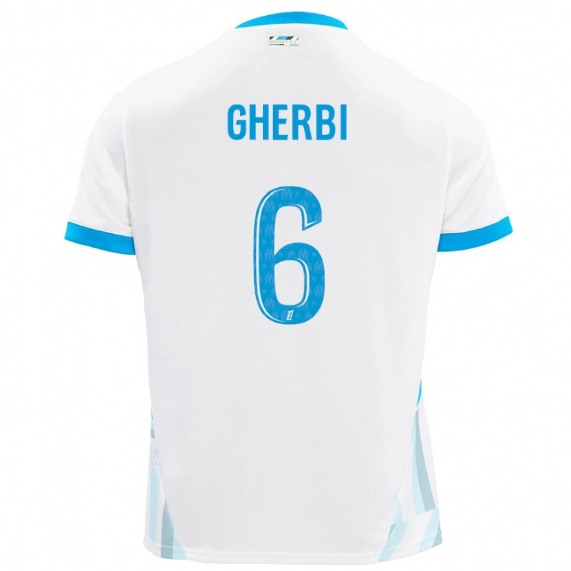 Danxen Niño Camiseta Candice Gherbi #6 Blanco Azul Cielo 1ª Equipación 2024/25 La Camisa