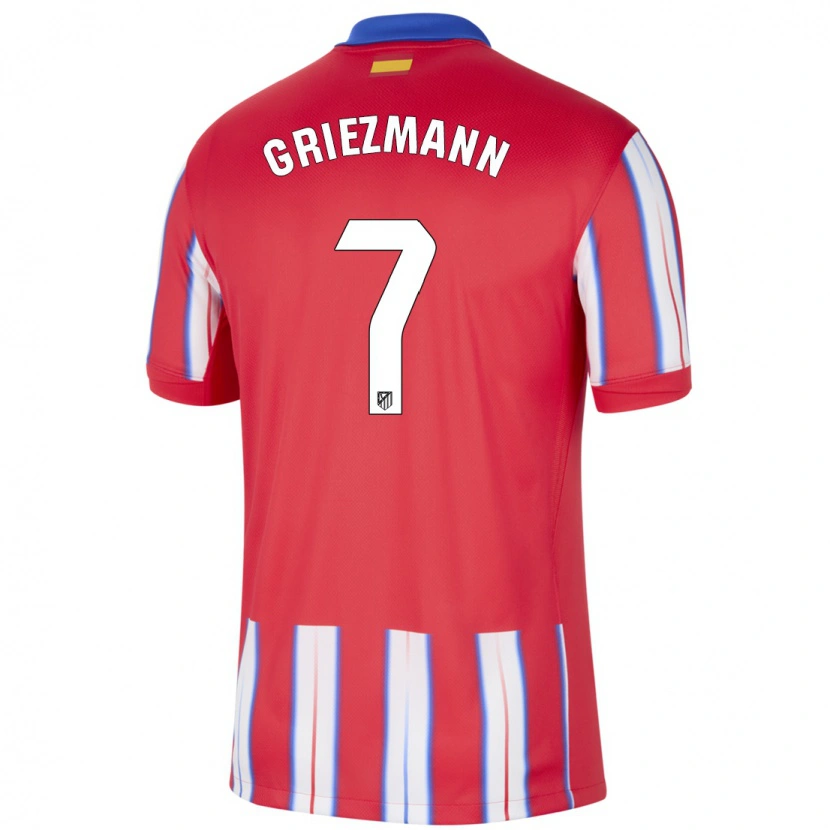 Danxen Niño Camiseta Antoine Griezmann #7 Rojo Blanco Azul 1ª Equipación 2024/25 La Camisa