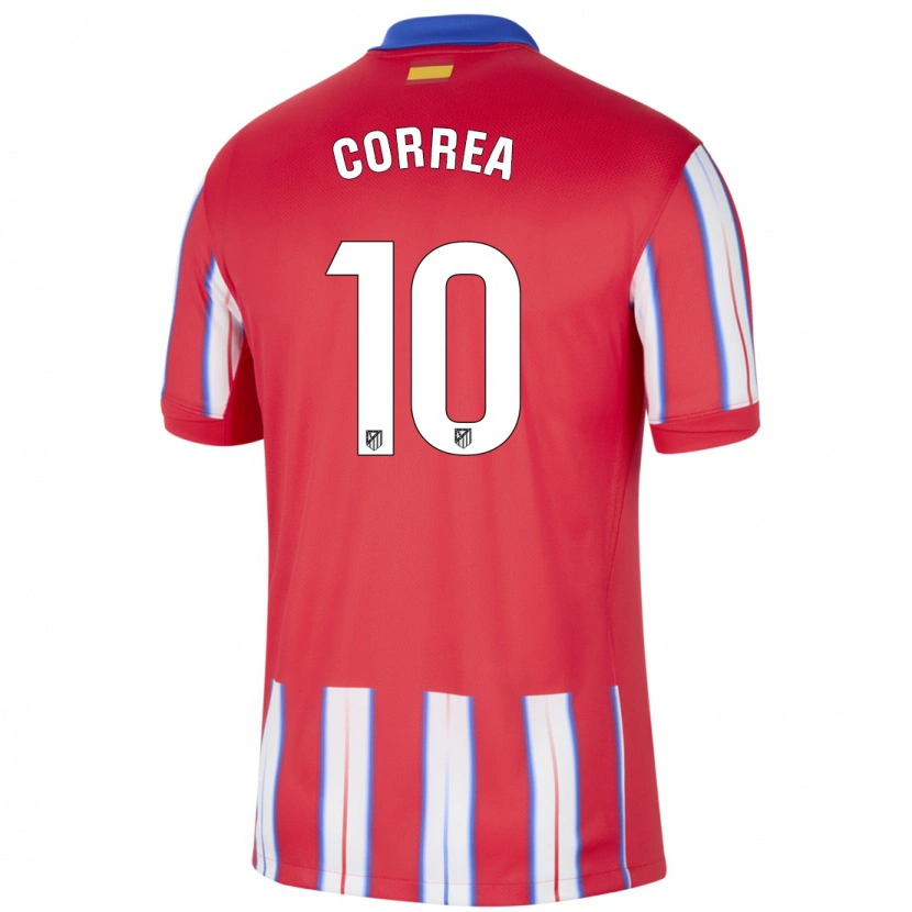 Danxen Niño Camiseta Ángel Correa #10 Rojo Blanco Azul 1ª Equipación 2024/25 La Camisa