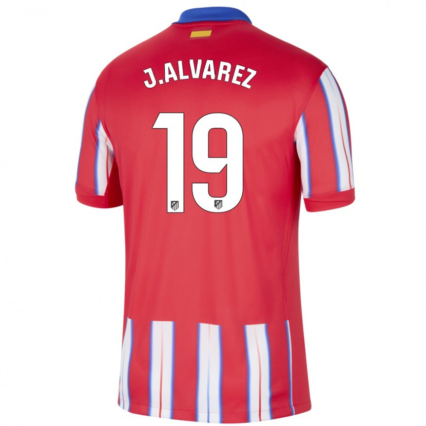 Danxen Niño Camiseta Julián Alvarez #19 Rojo Blanco Azul 1ª Equipación 2024/25 La Camisa