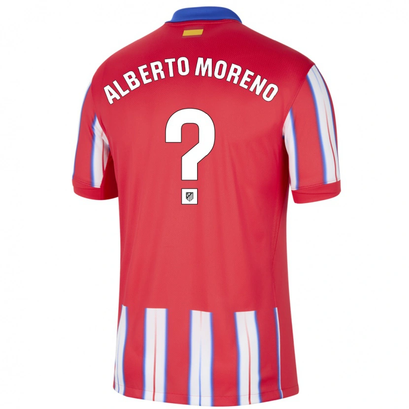 Danxen Niño Camiseta Alberto Moreno #0 Rojo Blanco Azul 1ª Equipación 2024/25 La Camisa