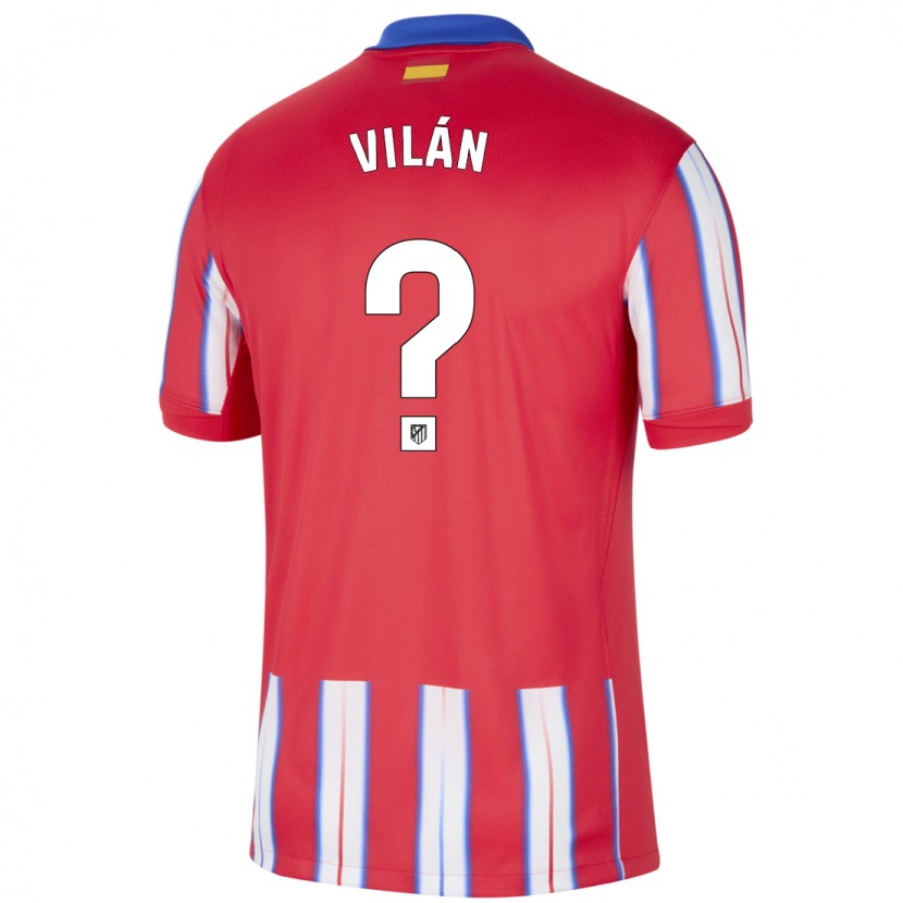 Danxen Niño Camiseta David Vilán #0 Rojo Blanco Azul 1ª Equipación 2024/25 La Camisa