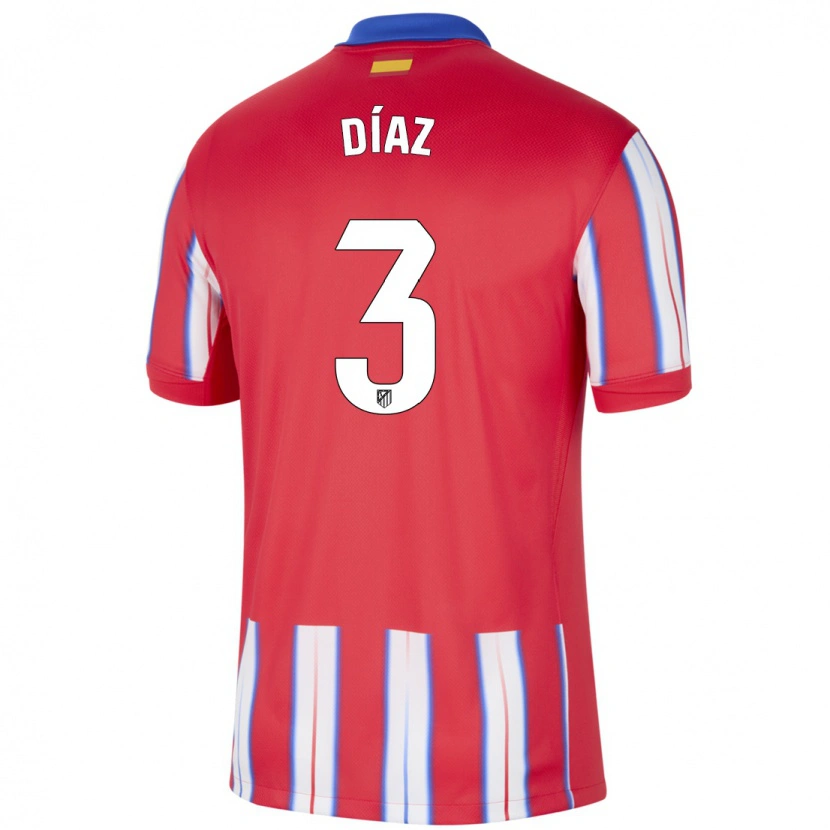 Danxen Niño Camiseta Julio Díaz #3 Rojo Blanco Azul 1ª Equipación 2024/25 La Camisa