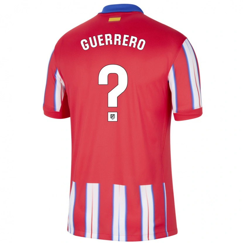 Danxen Niño Camiseta Sergio Guerrero #0 Rojo Blanco Azul 1ª Equipación 2024/25 La Camisa