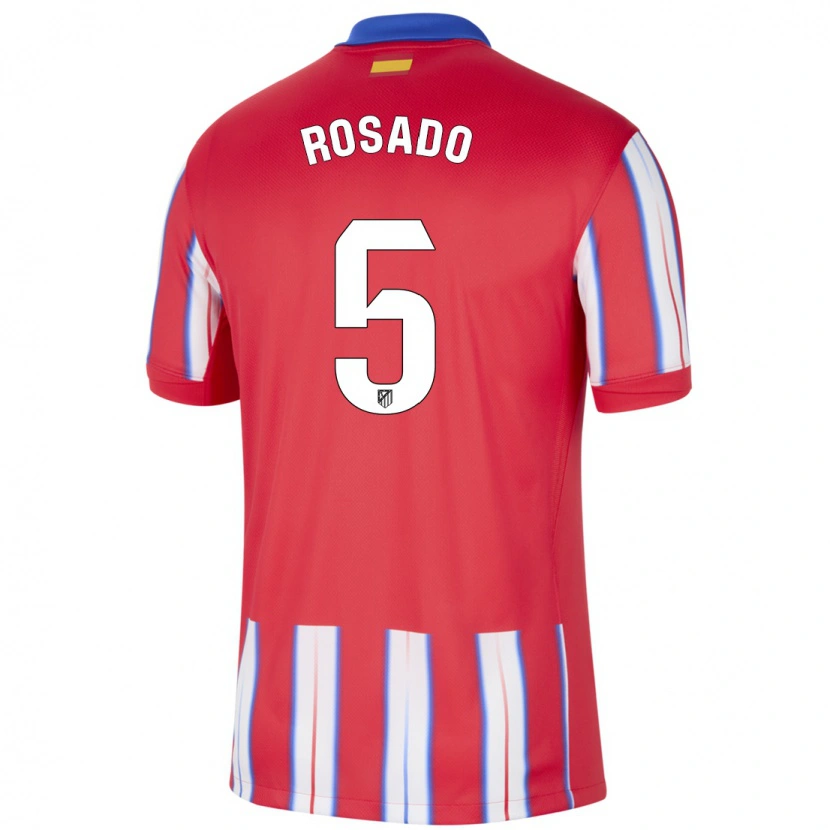 Danxen Niño Camiseta Diego Rosado #5 Rojo Blanco Azul 1ª Equipación 2024/25 La Camisa