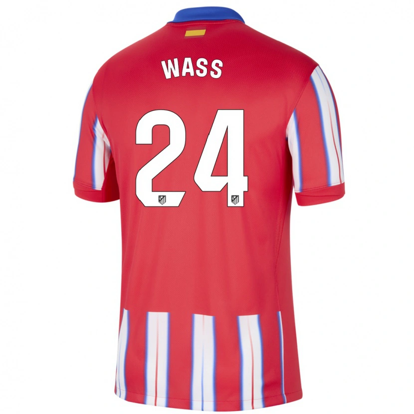 Danxen Niño Camiseta Daniel Wass #24 Rojo Blanco Azul 1ª Equipación 2024/25 La Camisa