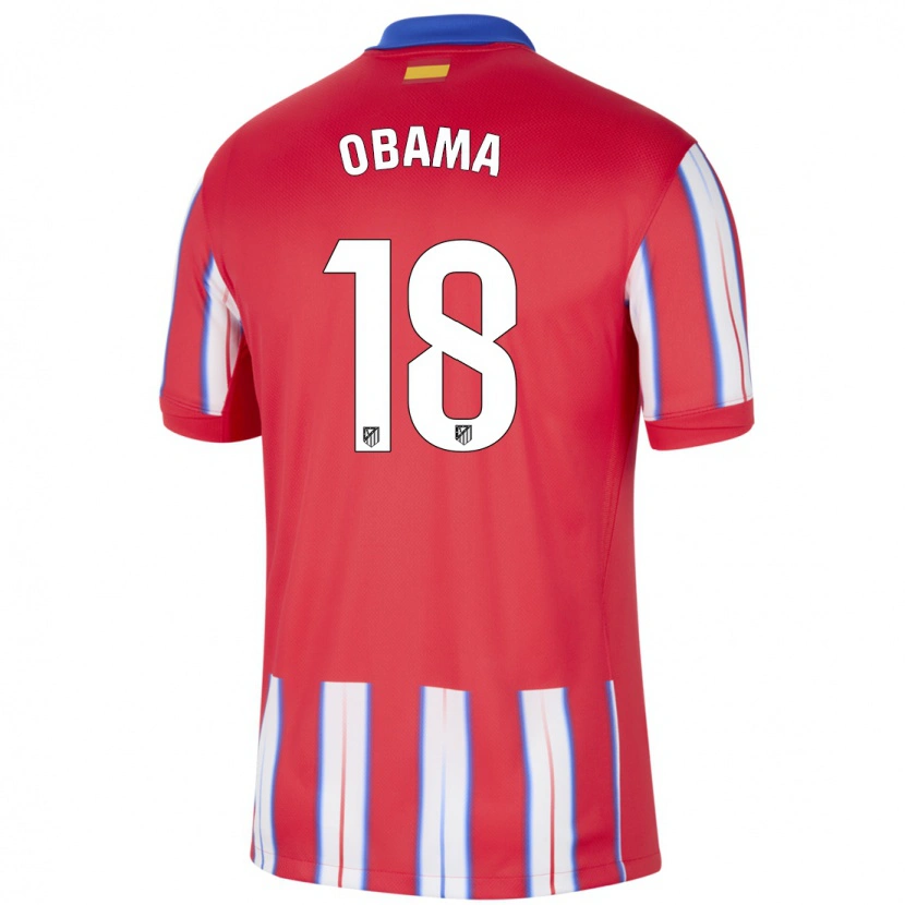 Danxen Niño Camiseta Salomon Obama #18 Rojo Blanco Azul 1ª Equipación 2024/25 La Camisa