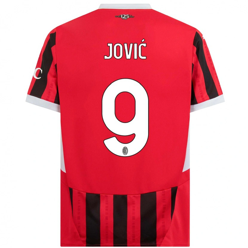 Danxen Niño Camiseta Luka Jović #9 Rojo Negro 1ª Equipación 2024/25 La Camisa