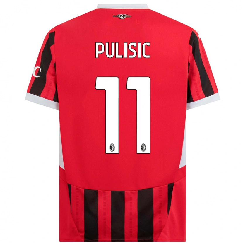 Danxen Niño Camiseta Christian Pulisic #11 Rojo Negro 1ª Equipación 2024/25 La Camisa