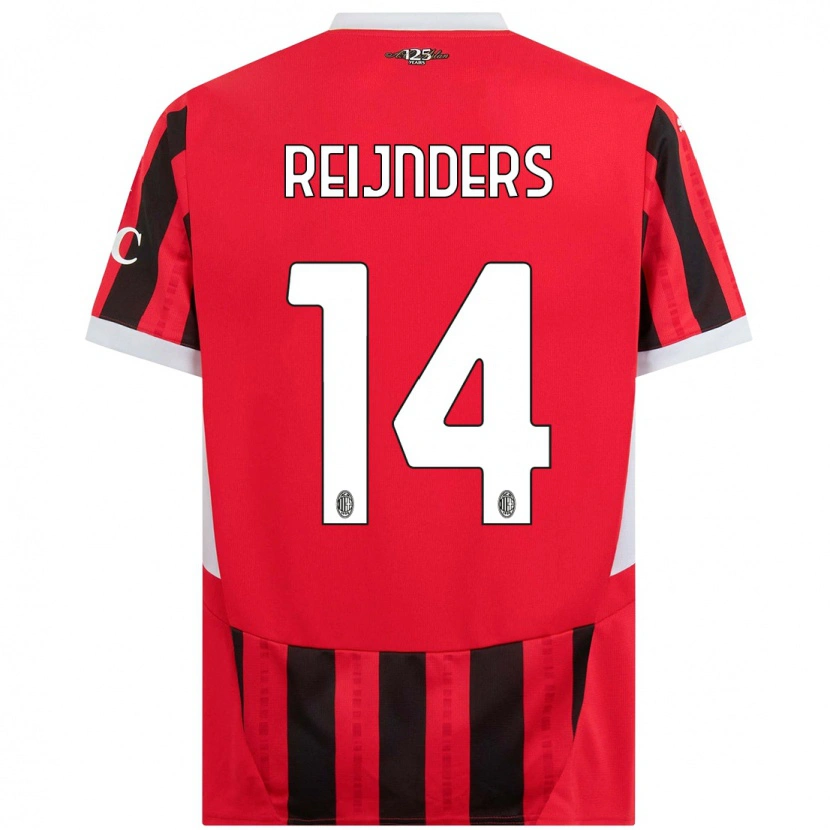 Danxen Niño Camiseta Tijjani Reijnders #14 Rojo Negro 1ª Equipación 2024/25 La Camisa