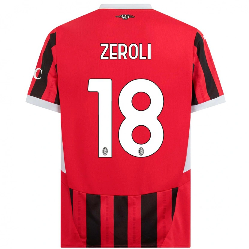 Danxen Niño Camiseta Kevin Zeroli #18 Rojo Negro 1ª Equipación 2024/25 La Camisa