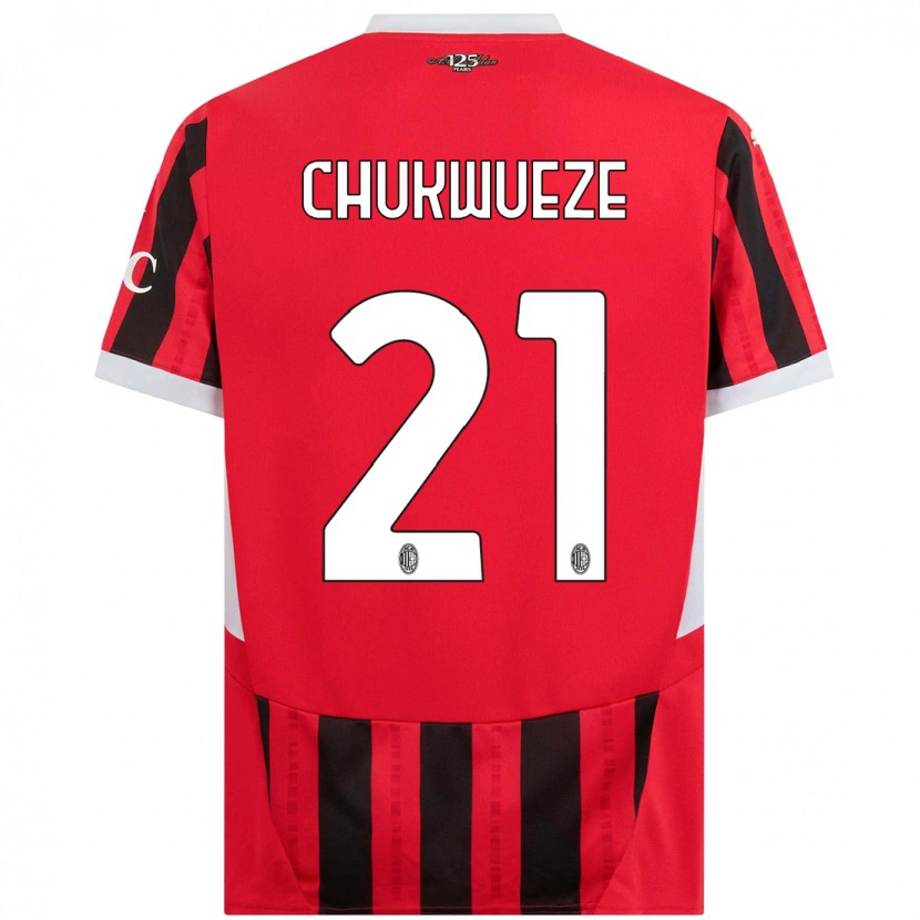 Danxen Niño Camiseta Samuel Chukwueze #21 Rojo Negro 1ª Equipación 2024/25 La Camisa