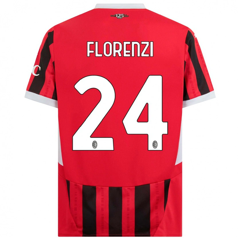 Danxen Niño Camiseta Alessandro Florenzi #24 Rojo Negro 1ª Equipación 2024/25 La Camisa