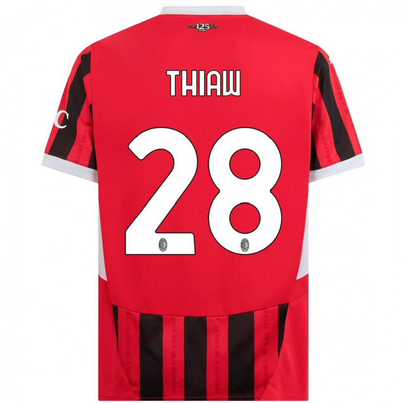 Danxen Niño Camiseta Malick Thiaw #28 Rojo Negro 1ª Equipación 2024/25 La Camisa