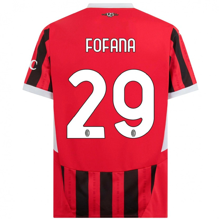 Danxen Niño Camiseta Youssouf Fofana #29 Rojo Negro 1ª Equipación 2024/25 La Camisa