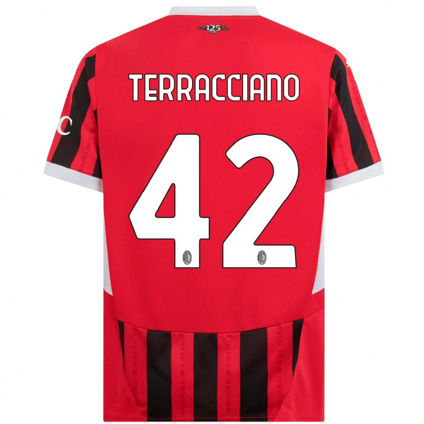 Danxen Niño Camiseta Filippo Terracciano #42 Rojo Negro 1ª Equipación 2024/25 La Camisa