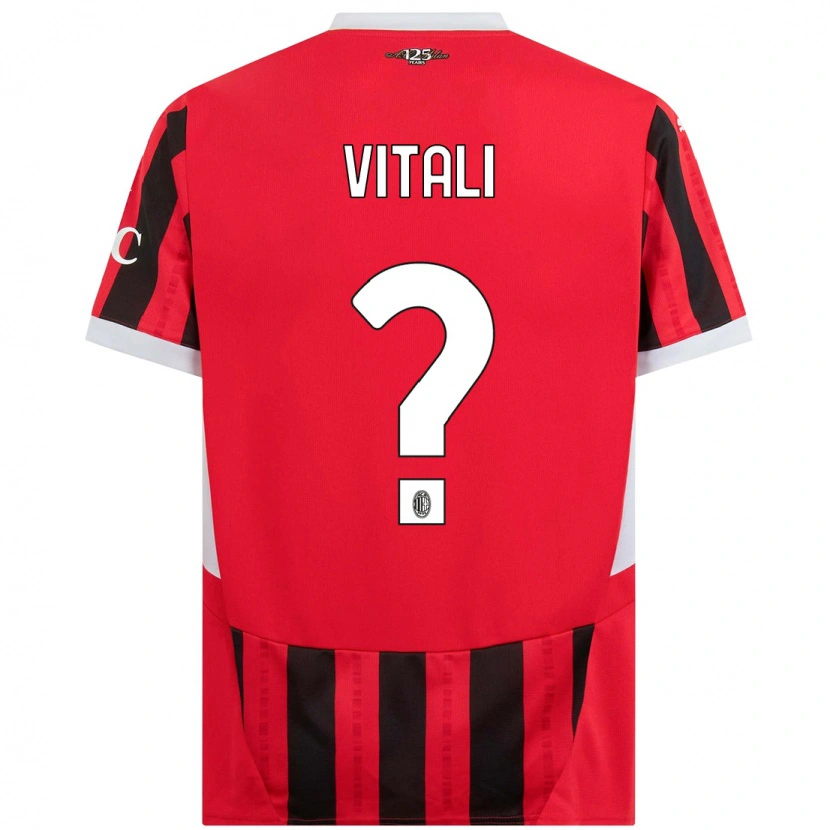 Danxen Niño Camiseta Michael Vitali #0 Rojo Negro 1ª Equipación 2024/25 La Camisa