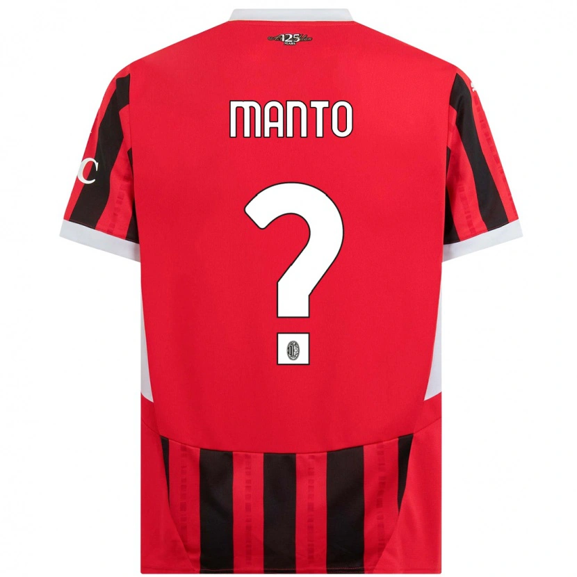 Danxen Niño Camiseta Gaetano Manto #0 Rojo Negro 1ª Equipación 2024/25 La Camisa