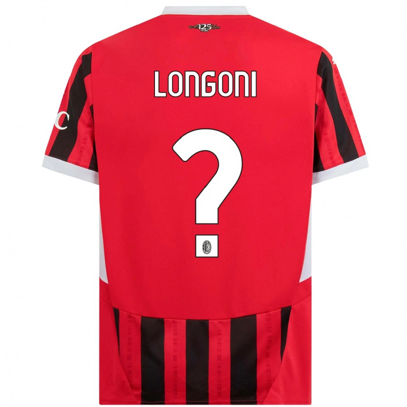 Danxen Niño Camiseta Alessandro Longoni #0 Rojo Negro 1ª Equipación 2024/25 La Camisa