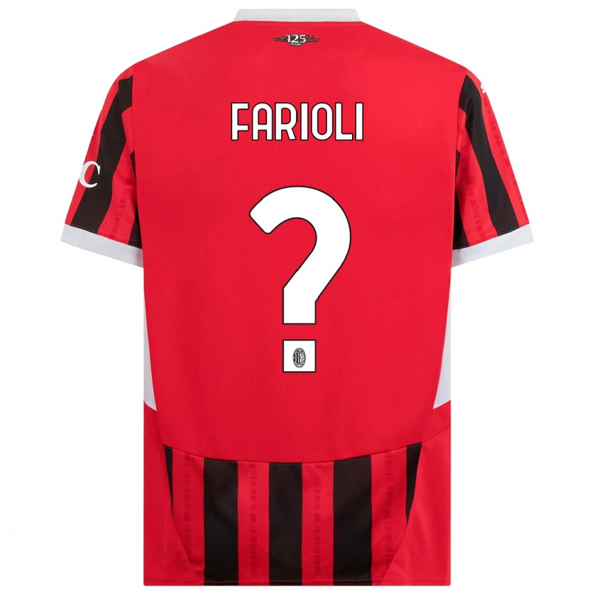 Danxen Niño Camiseta Simone Farioli #0 Rojo Negro 1ª Equipación 2024/25 La Camisa